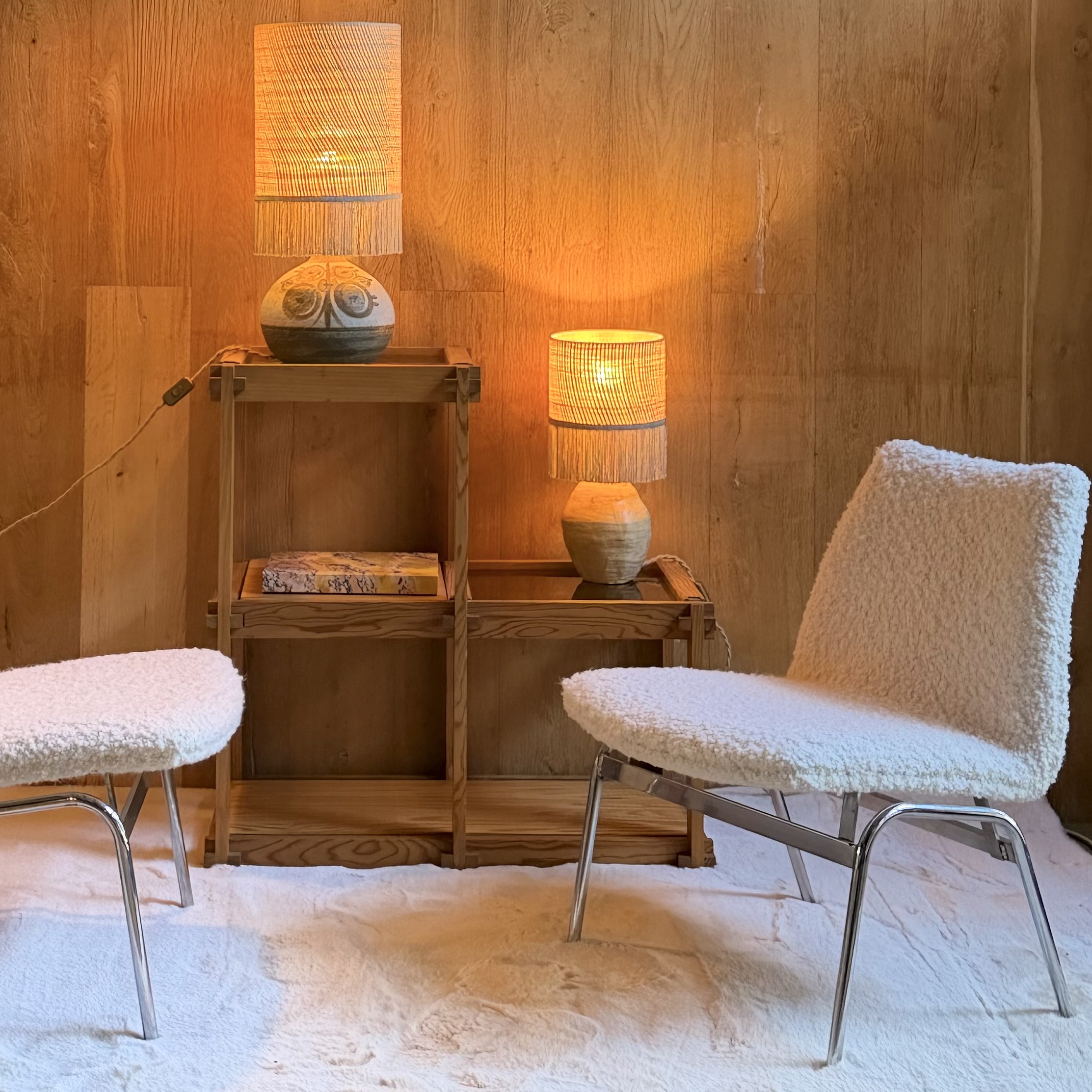 Paire de fauteuils chromé - Pièce Unique