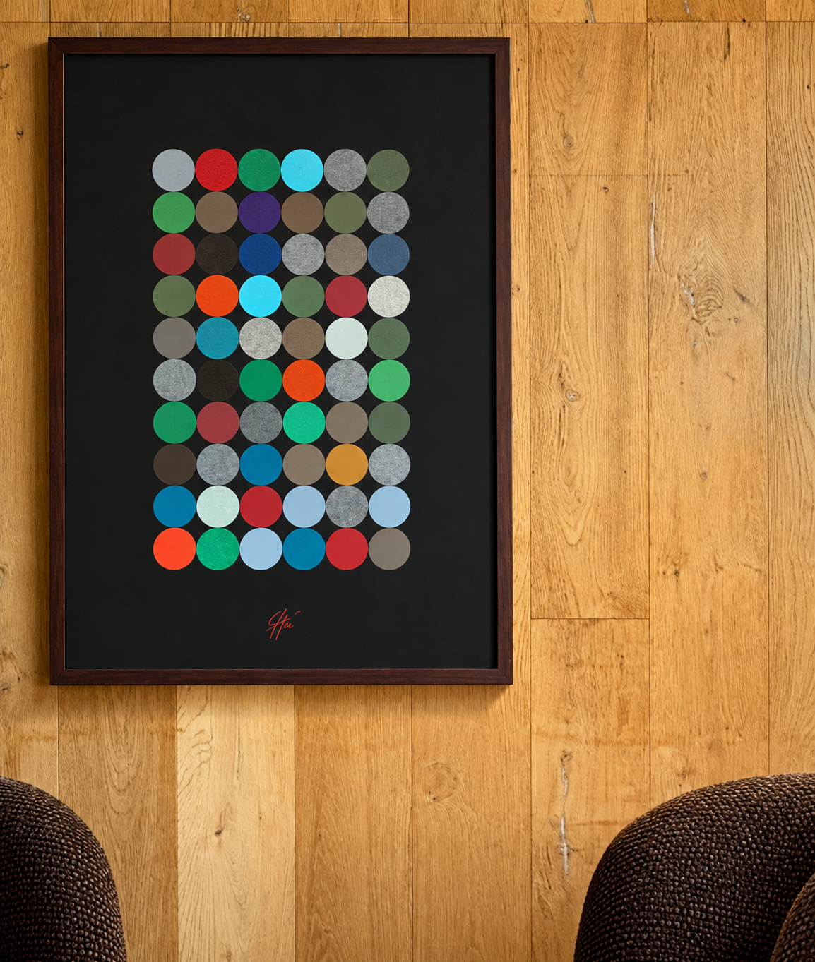Tableau ronds colorés - Pièce Unique