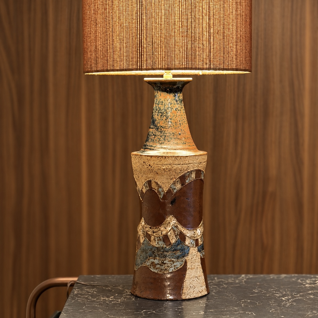 Lampe marron céramique - Pièce Unique