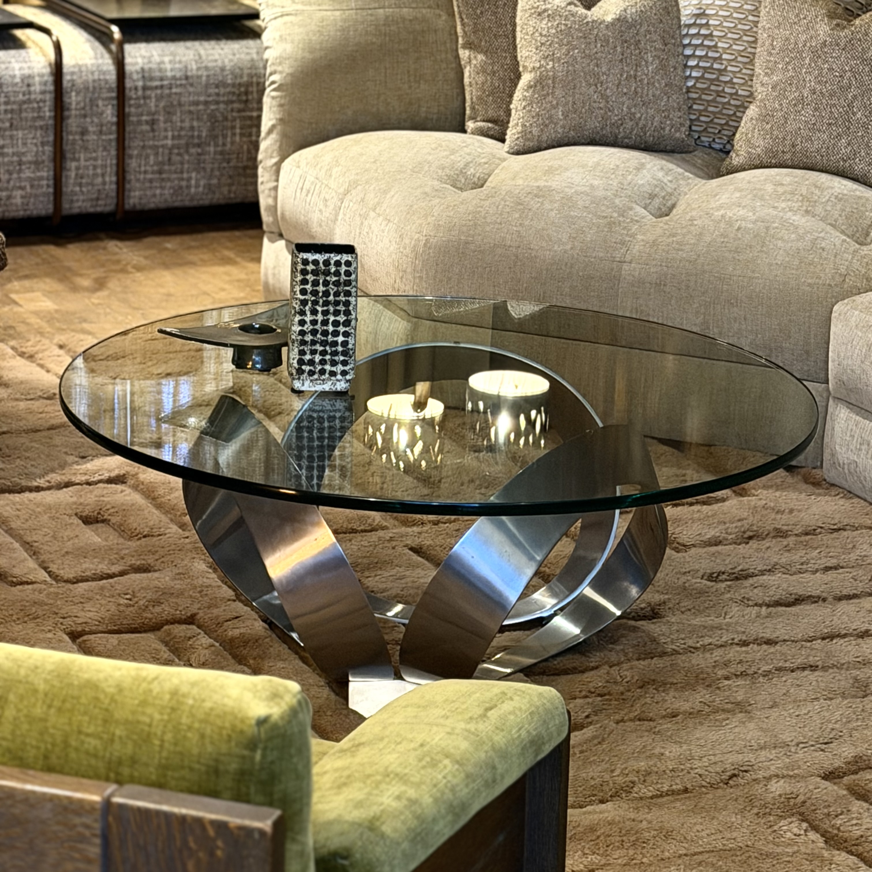 Table basse chromée - Pièce Unique