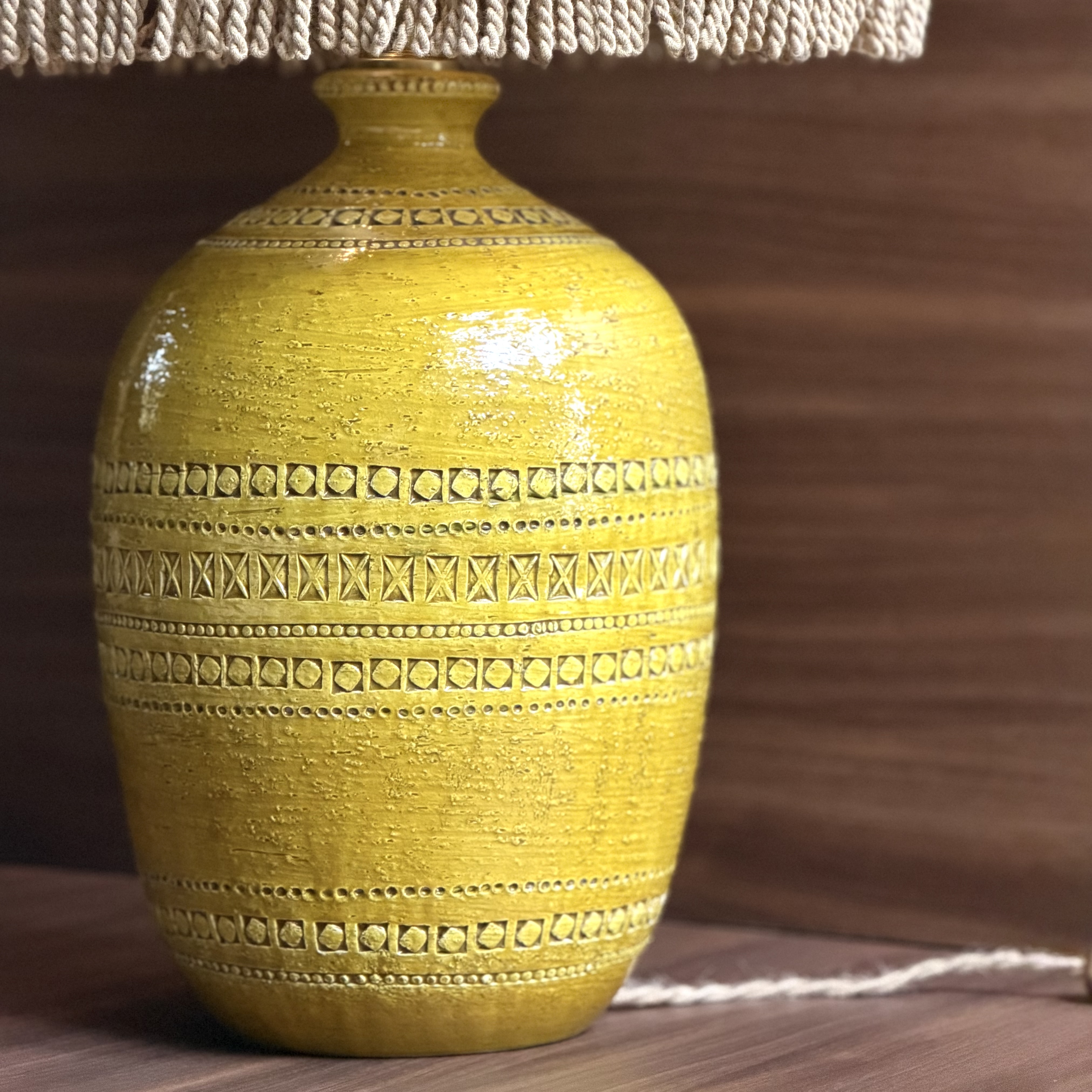 Lampe jaune céramique - Pièce Unique