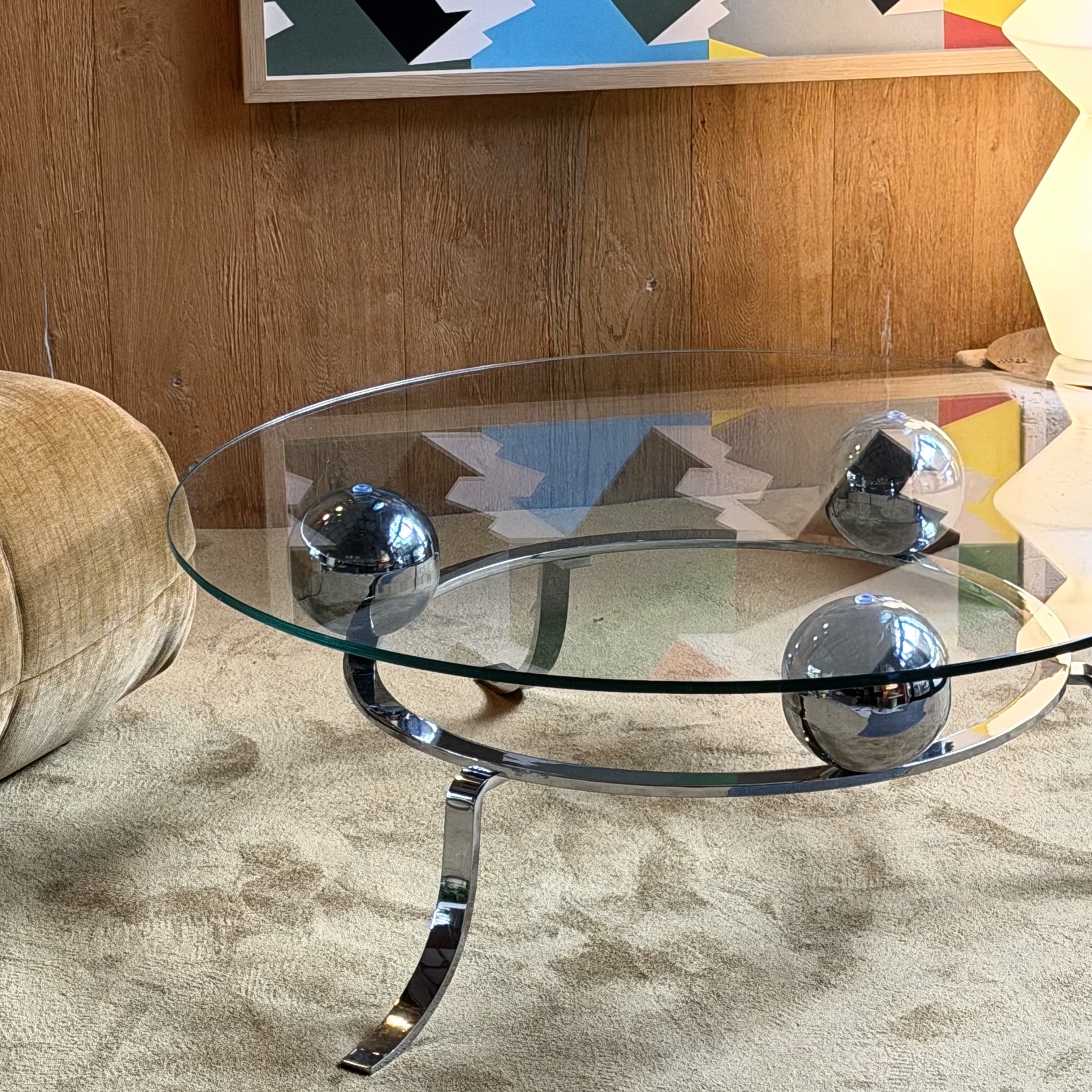 Table basse chromée - Pièce Unique