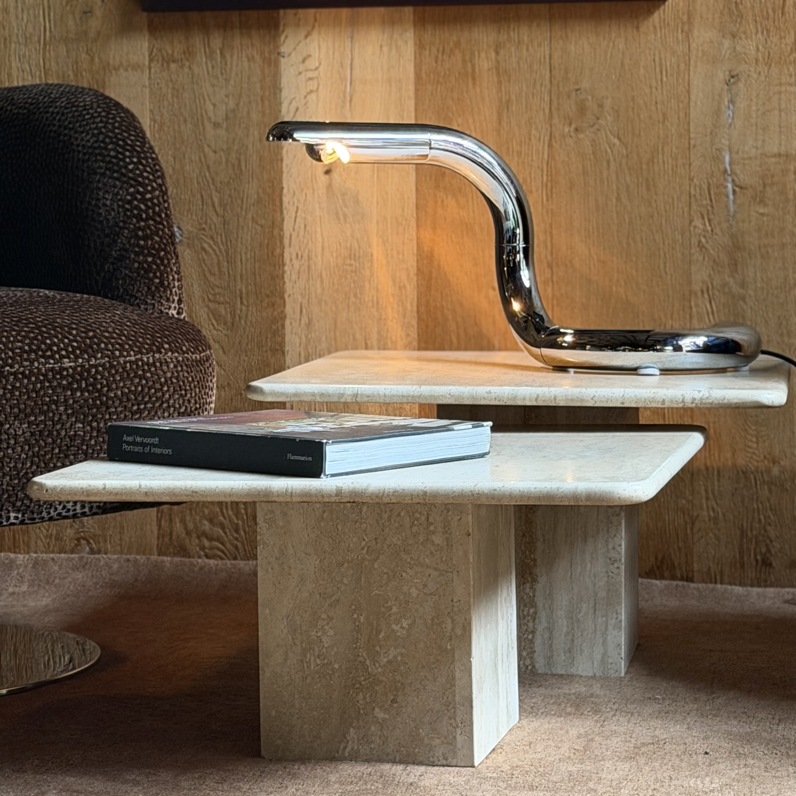 Set de tables travertin - Pièce Unique
