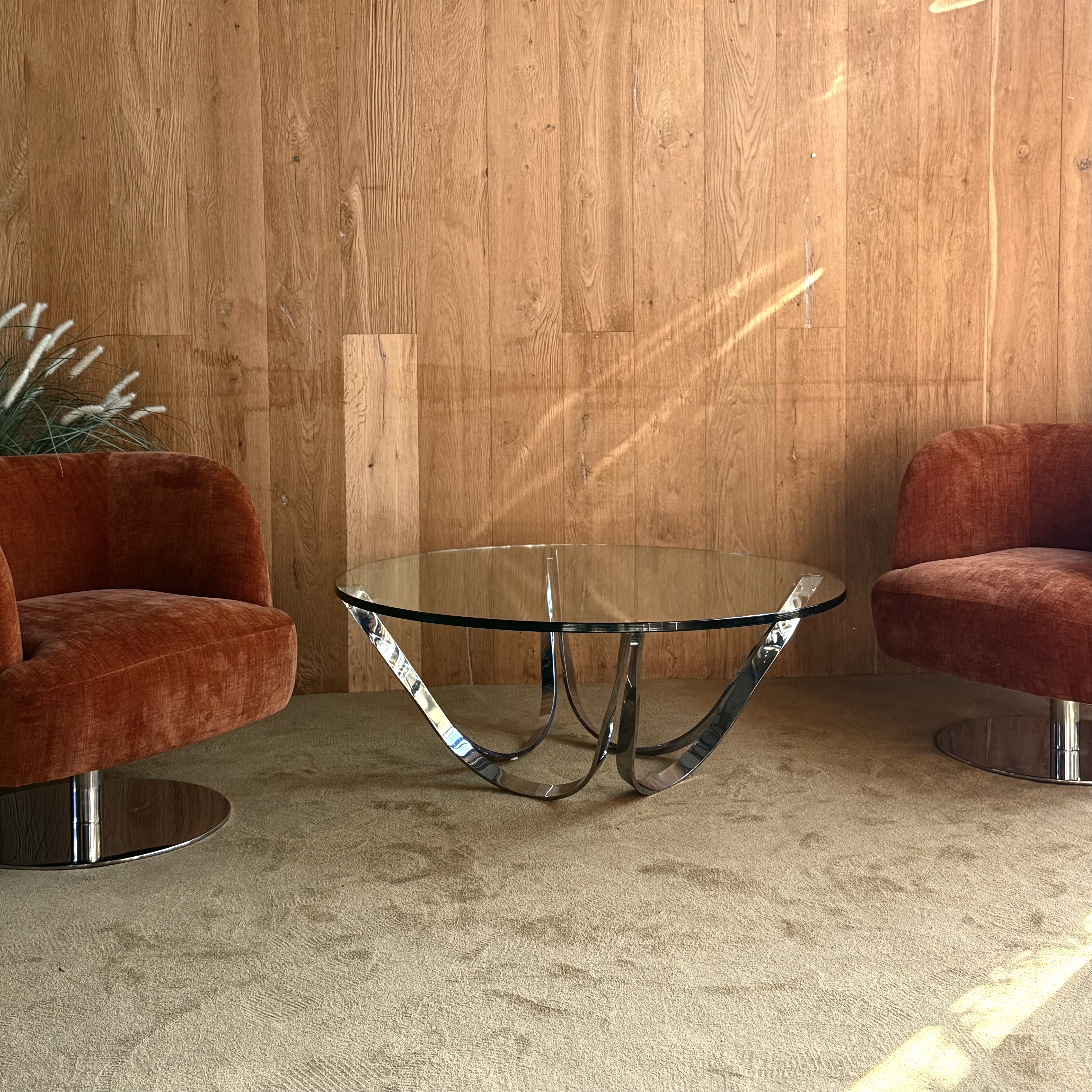 Table basse chromée - Pièce Unique