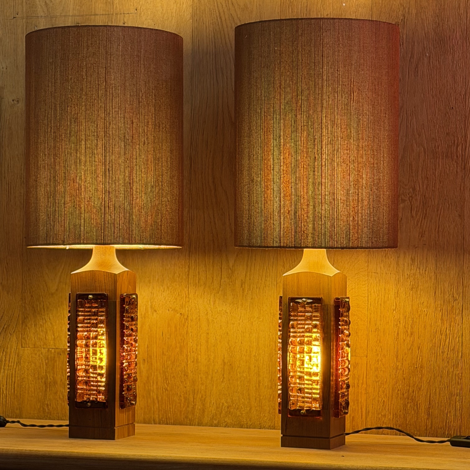 Paire de lampes à carreaux - Pièce Unique