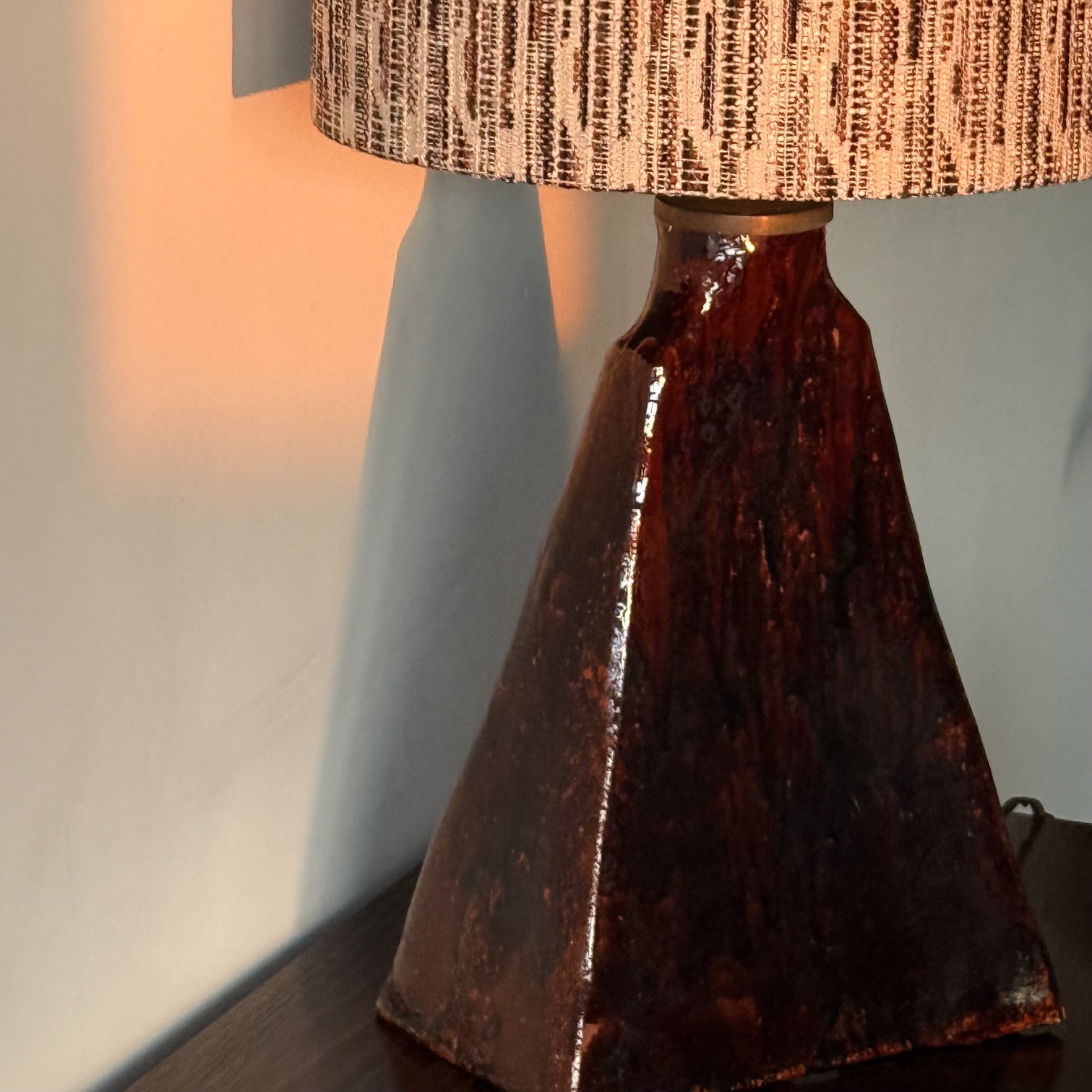 Lampe céramique bordeaux - Pièce Unique