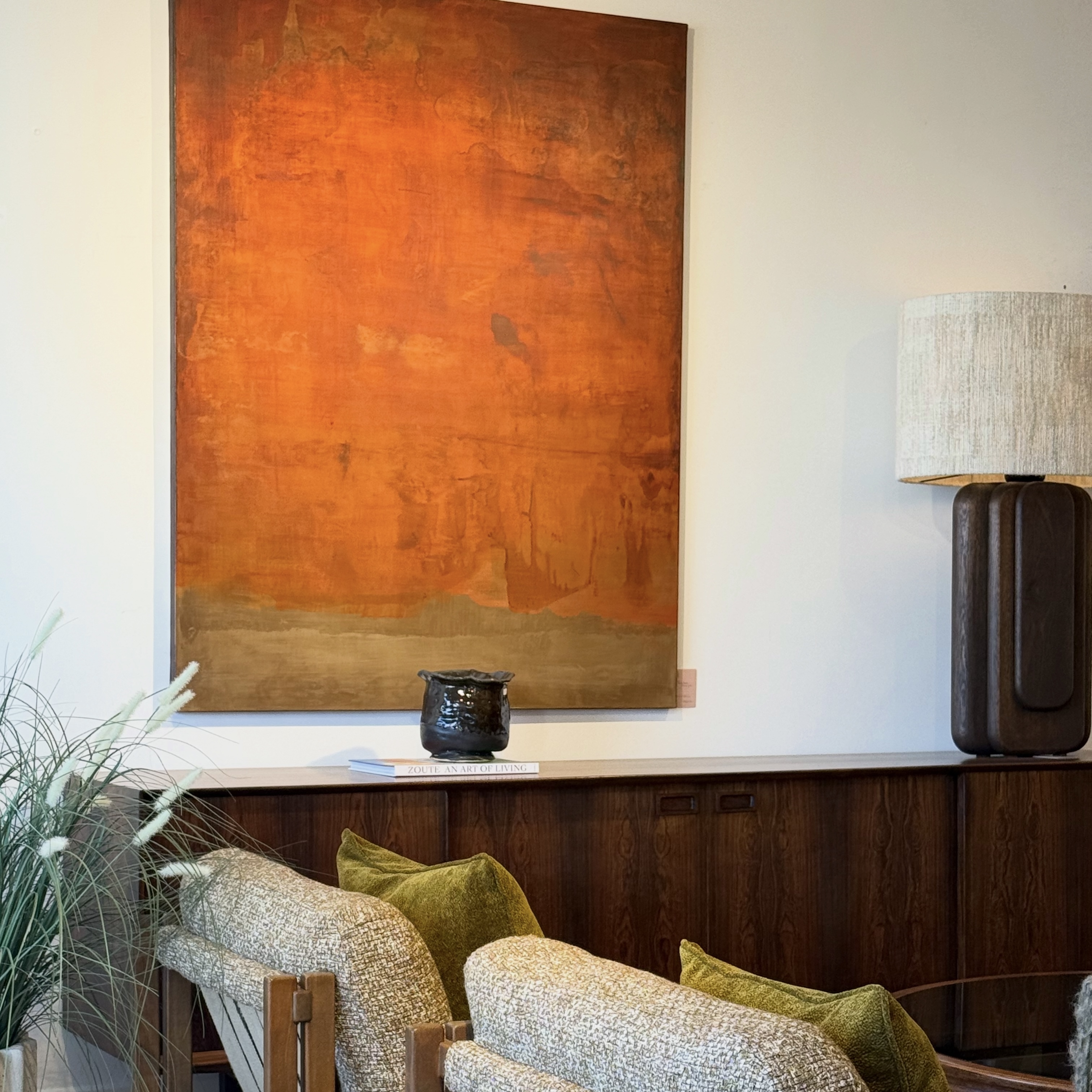 Tableau abstrait orange - Pièce Unique